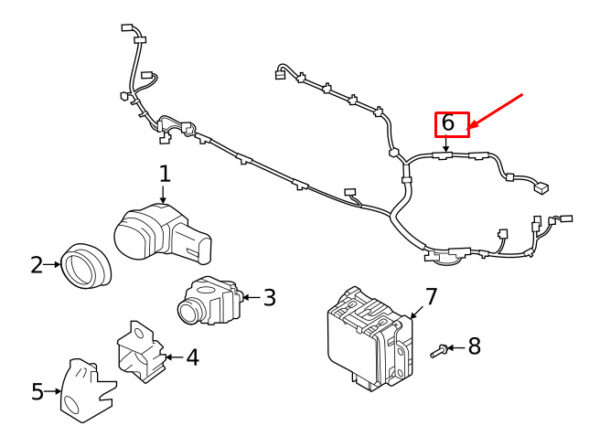 J9C13019 - JAGUAR E-PACE X540 Parking Aid System Harness J9C13019 NEW Genuine