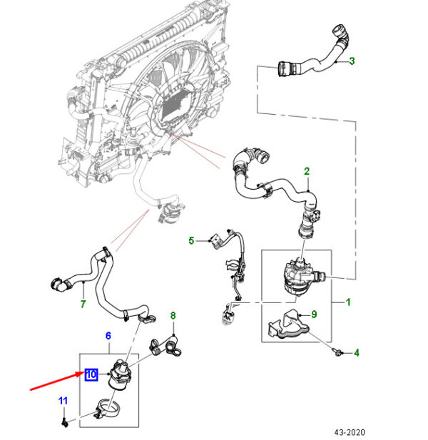 J9C35759 - Jaguar F-Pace X761 Electric Water Pump J9C35759, Original Part