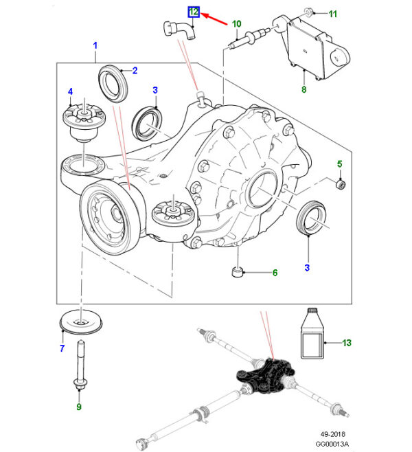 JDE26814 - Jaguar F-PACE X761 Differential Vent JDE26814, Original Part