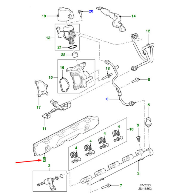 JDE28215 - JAGUAR F-PACE X761 Injection Nozzle Muffler JDE28215, NEW, ORIGINAL