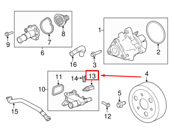 JDE28626 - JAGUAR F-PACE X761 Coolant Temperature Sensor JDE28626 NEW ORIGINAL
