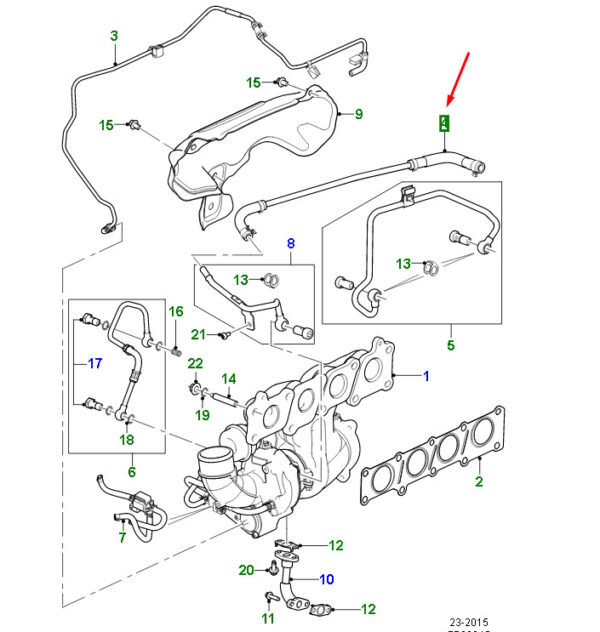 JDE35615 - JAGUAR F-PACE X761 Water Outlet to Engine Outlet Pipe JDE35615 NEW ORIGINAL