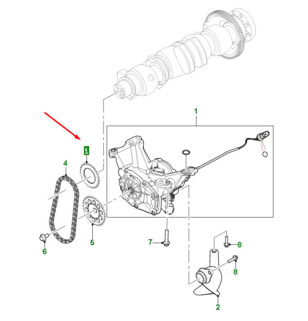 JDE36468 - JAGUAR F-PACE X761 Crankshaft Oil Pumps Drive Chainwheel JDE36468 NEW ORIGINAL