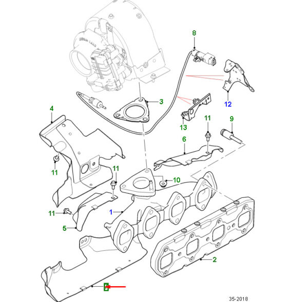 JDE36491 - JAGUAR F-PACE X761 Exhaust Manifter Lower Heat Shield JDE36491 NEW GENUINE