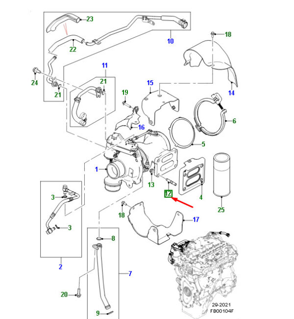 JDE36578 - JAGUAR F-PACE X761 Turbo Stud JDE36578 NEW GENUINE