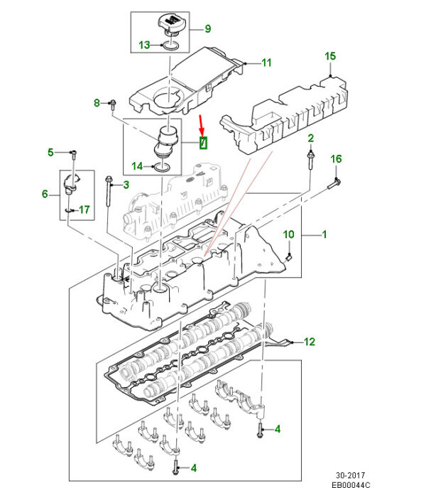 JDE36969 - Jaguar F-PACE X761 Oil Filler Tube JDE36969, Original Part