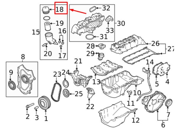 JDE37129 - JAGUAR F-PACE X761 oil filter housing JDE37129 NEW ORIGINAL