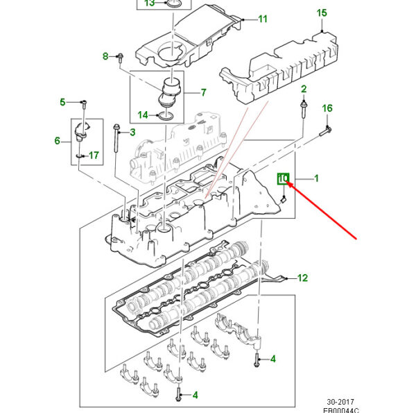 JDE38007 - JAGUAR F-PACE X761 Camshaft Cover Pen JDE38007 NEW ORIGINAL