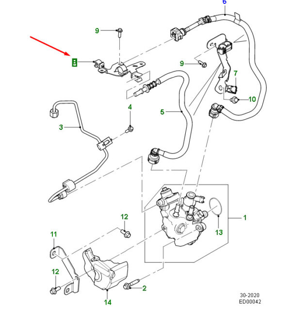 JDE39243 - Jaguar F-PACE X761 Fuel Line Top Mount JDE39243 NEW ORIGINAL