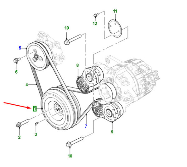 JDE40021 - JAGUAR F-PACE X761 Crankshaft Damper JDE40021 NEW ORIGINAL