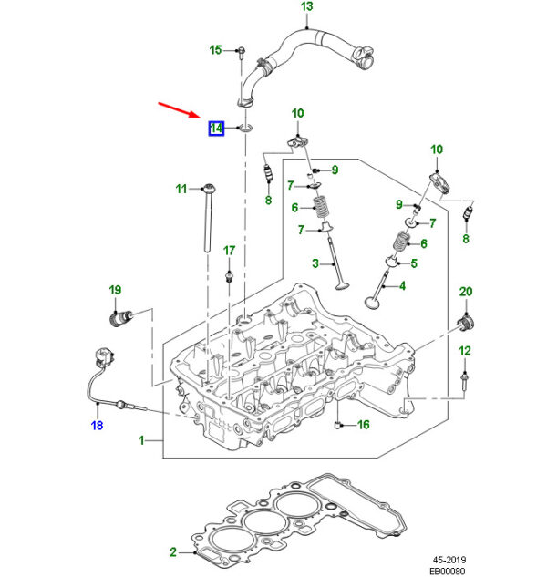 JDE40463 - JAGUAR XE X760 Water Outlet-O-Ring JDE40463 NEW ORIGINAL
