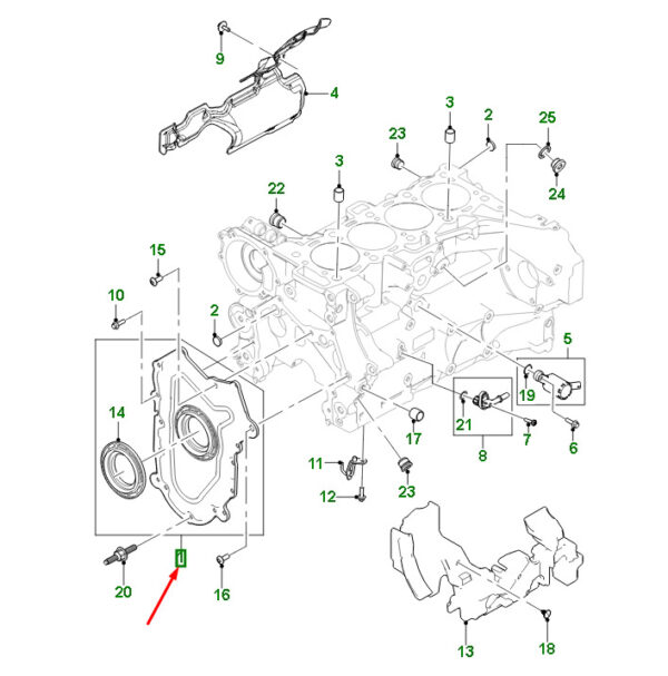 JDE40680 - Jaguar F-PACE X761 Front Engine Cover JDE40680, Original Part