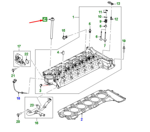 JDE40769 - JAGUAR F-PACE X761 cylinder head for block bolt JDE40779 NEW ORIGINAL