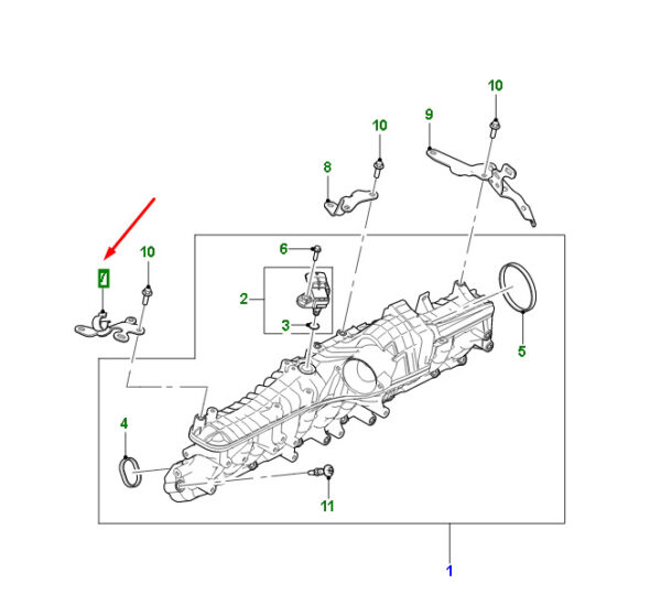JDE40771 - Jaguar F-PACE X761 Intake Manifter Mount Front JDE40771, Original Part