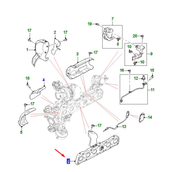 JDE40774 - Jaguar F-PACE X761 Exhaust Manifter Gasket JDE40774, Original Part