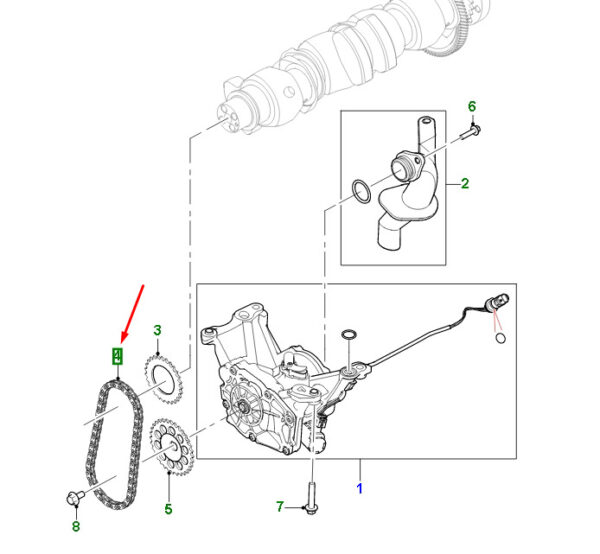 JDE40857 - Jaguar F-PACE X761 Oil Pump Chain JDE40857 NEW ORIGINAL
