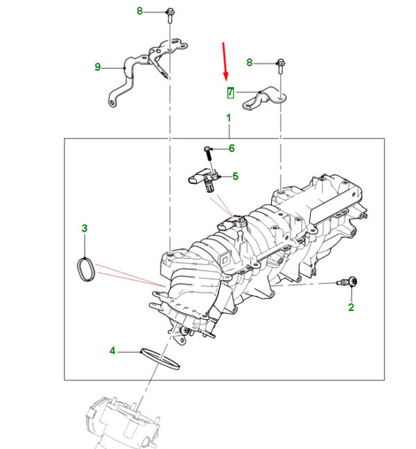JDE40860 - JAGUAR F-PACE X761 intake manifold rear support bracket JDE40860 NEW original
