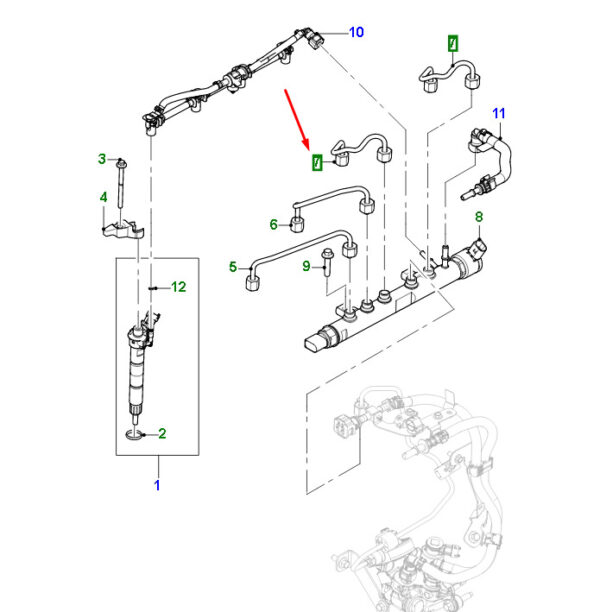 JDE40872 - JAGUAR F-PACE X761 Fuel High Pressure Pipe Cyl. 3/4 JDE40872 NEW GENUINE
