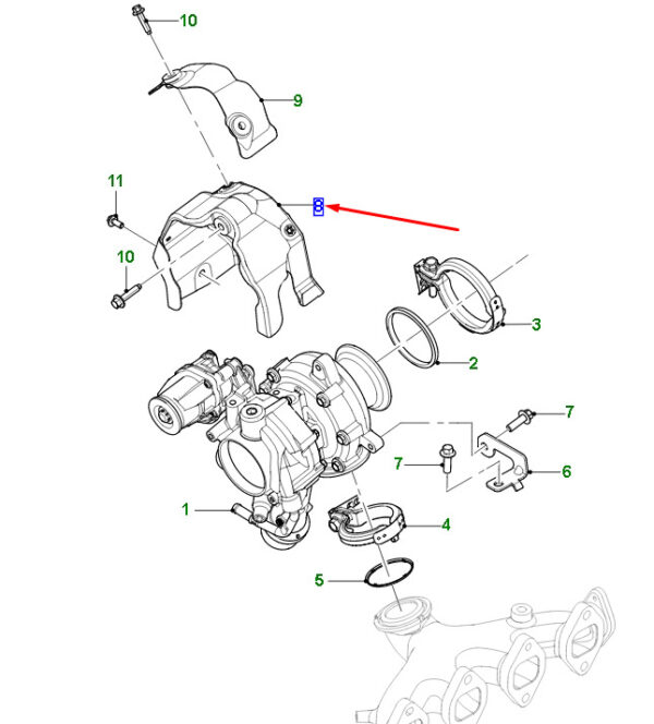 JDE40873 - Jaguar F-PACE X761 Turbocharger Heat Shield JDE40873, Original Part