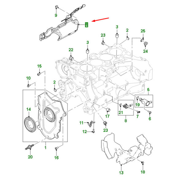 JDE40878 - JAGUAR F-PACE X761 Cylinder Block Right Insulator JDE40878 NEW GENUINE