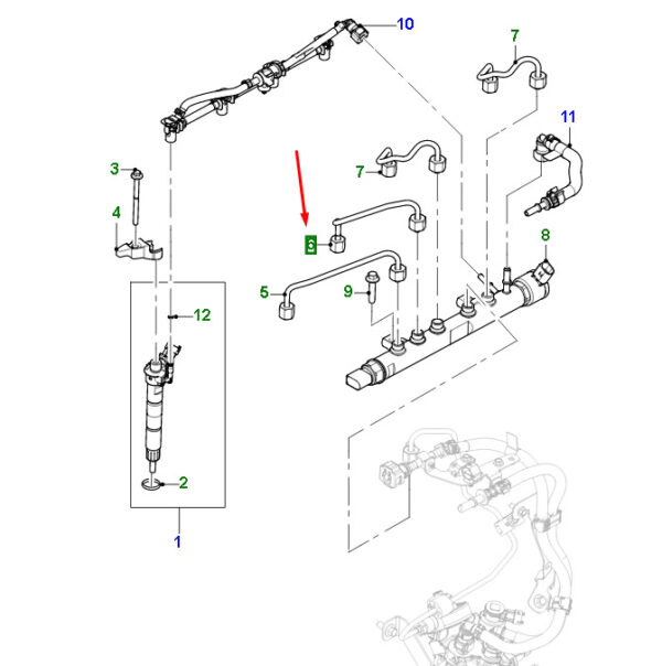 JDE40882 - JAGUAR F-PACE X761 Fuel High Pressure Pipe Cyl. 2 JDE40882 NEW GENUINE