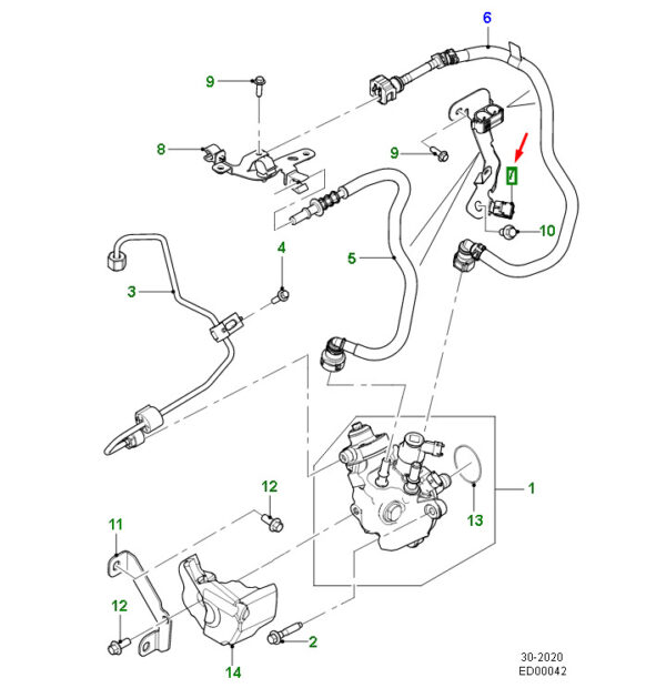 JDE40939 - Jaguar F-PACE X761 Fuel Line Lower Mount JDE40939 NEW ORIGINAL