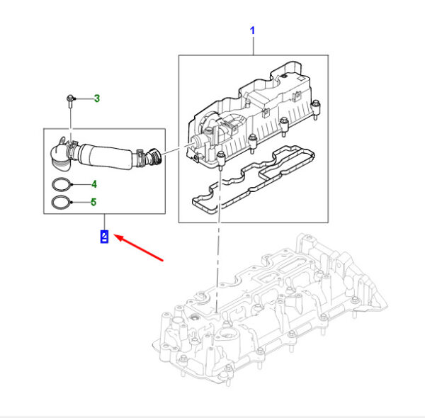 JDE40943 - JAGUAR F-PACE X761 Crankcase Vent Tube JDE40943 NEW GENUINE