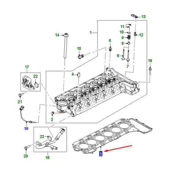 JDE41164 - JAGUAR F-PACE X761 cylinder head gasket JDE41164 NEW ORIGINAL