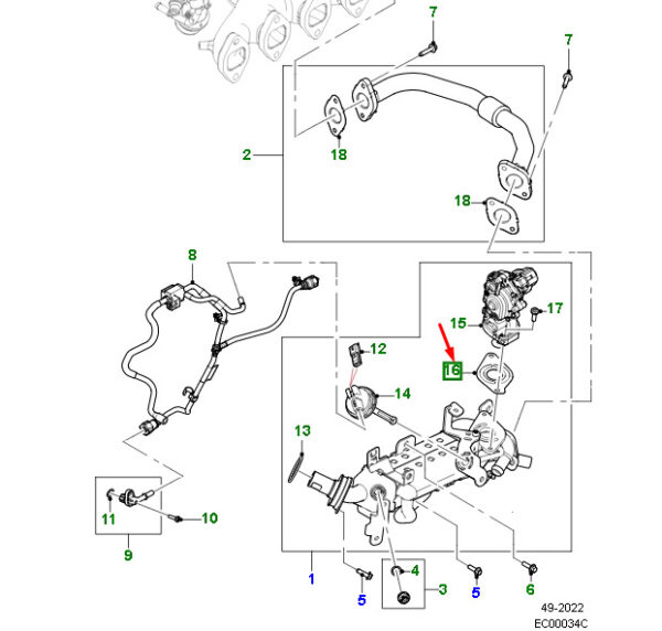 JDE41536 - JAGUAR F-PACE X761 Flue Gas Recirculation Valve Seal JDE41536 NEW GENUINE