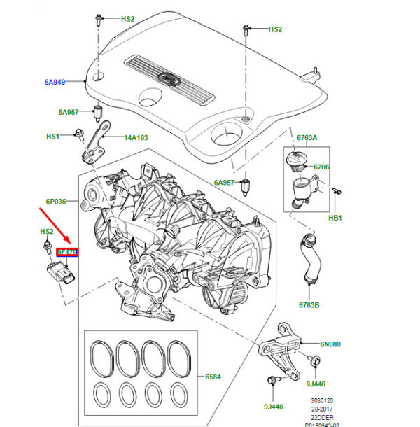 LR001324 - Land Rover Range Rover Evoque L538 Map Sensor LR001324 NEW ORIGINAL