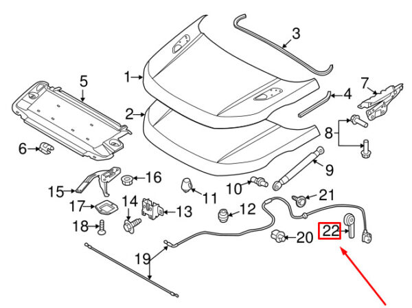 LR002367 - LR DISCOVERY SPORT L550 Hood Unlock Handle LR002367 NEW GENUINE
