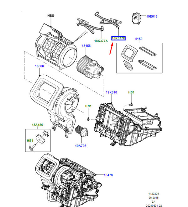 LR002681 - LR Range Rover Velar L560 Heater Control Lever RHD LR002681 NEW GENUINE