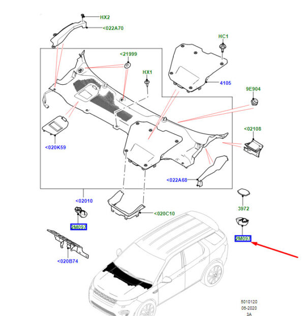 LR003110 - RR Range Rover Velar L560 Drain Pipe for Hood Trim LR003110 Part