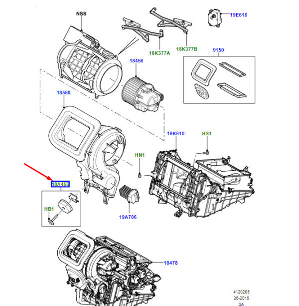 LR003561 - LR Range Rover Velar L560 Heating Mount Service Kit LR003561 NEW ORIGINAL