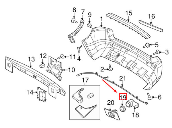 LR003804 - LAND ROVER FREELANDER L359 Parking Sensor Ring LR003804 NEW GENUINE