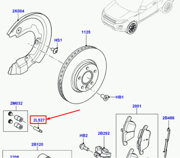 LR003977 - LAND ROVER DISCOVERY SPORT L550 Disc Brake Saddle Pen LR003977 NEW GENUINE