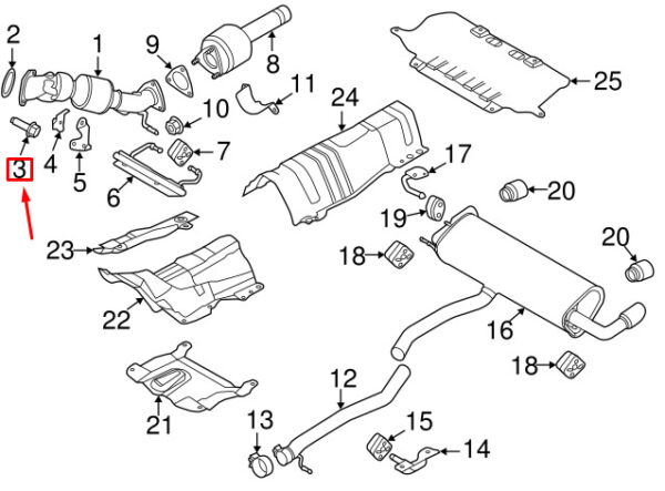 LR005738 - Land Rover Range Rover Evoque L538 Converter Tube Screw LR005738 NEW ORIGINAL