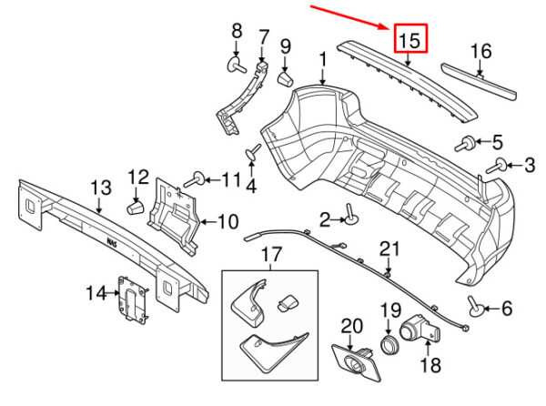 LR005751 - LAND ROVER FREELANDER L359 Rear Bumper Step Pad LR005751 NEW REAL