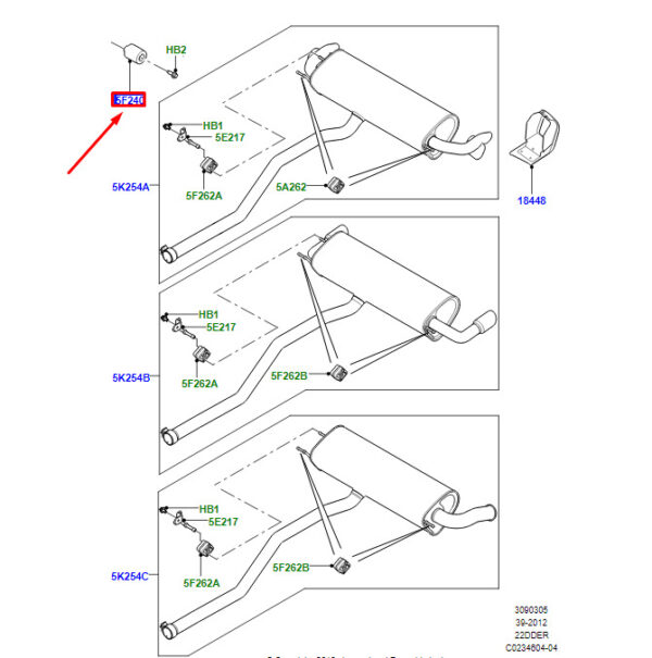 LR006722 - LR RANGE ROVER EVOQUE L538 Exhaust System Vibration Damper LR006722 NEW GENUINE