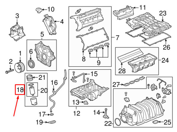 LR010722 - LAND ROVER RANGE ROVER SPORT L320 Engine Oil Filter Housing LR010722 NEW GENUINE