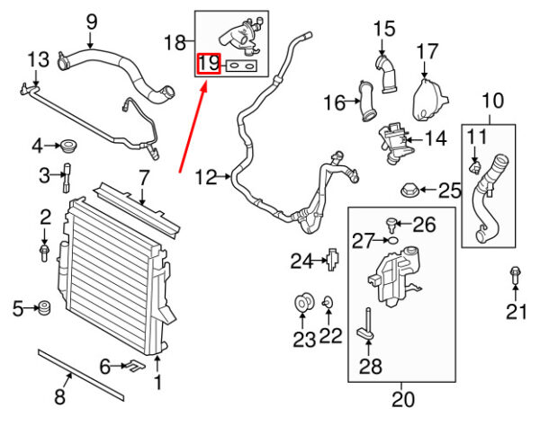 LR010800 - LR DISCOVERY L462 O-Ring of Engine Coolant Outlet Pipe LR010800 NEW GENUINE