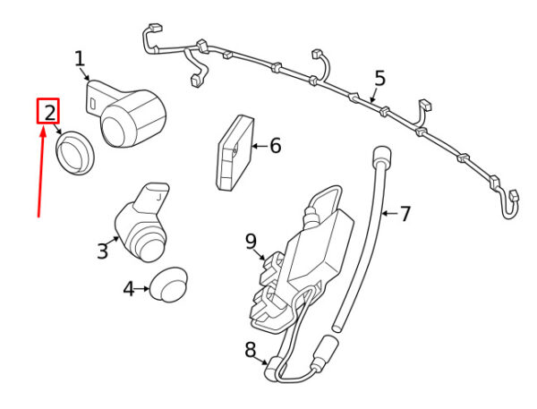 LR011193 - LR RANGE ROVER EVOQUE L538 Parking Aid Sensor Retaining Cap LR011193 NEW GENUINE