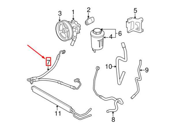 LR011940 - LR RANGE ROVER III L322 Power Steering Pressure Hose LHD LR011940 NEW ORIGINAL