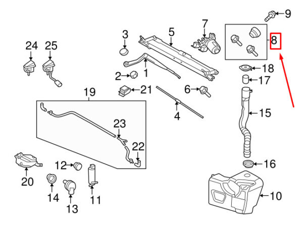 LR012989 - LR DISCOVERY 4 L319 Windshield Wiper Motor Mounting Kit LR012989 NEW REAL