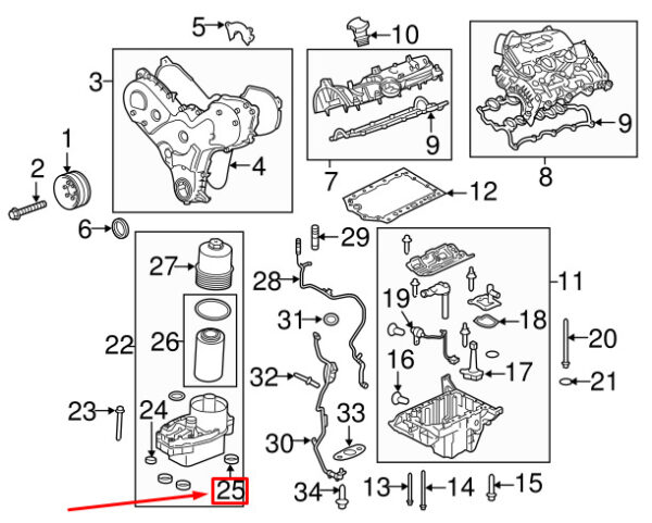 LR013161 - LAND ROVER RANGE ROVER SPORT L494 Oil Filter Adapter Gasket LR013161 NEW REAL