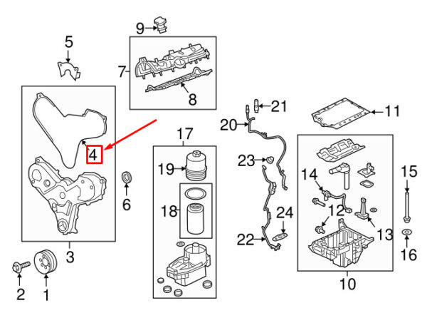 LR014305 - LAND ROVER RANGE ROVER SPORT L494 Control Lid Gasket LR014305 NEW GENUINE