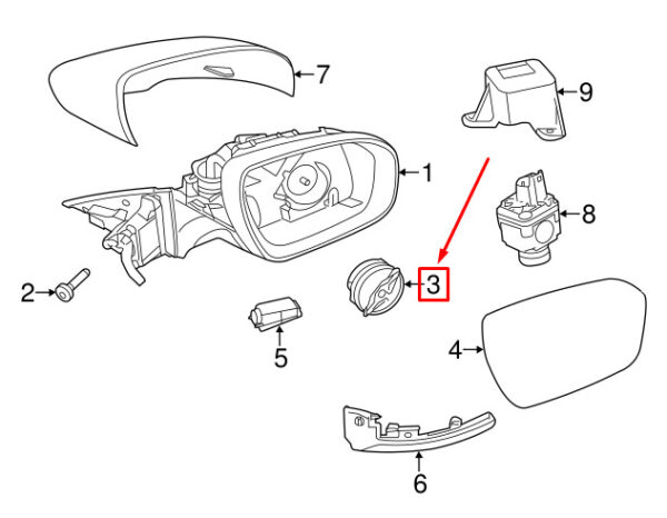 LR015050 - LAND ROVER DISCOVERY 4 L319 Left Mirror Engine LR015050 NEW GENUINE