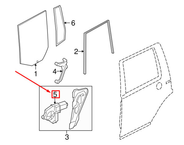 LR016352 - LR DISCOVERY 4 L319 Window Control Motor Rear Right LR016352 NEW GENUINE