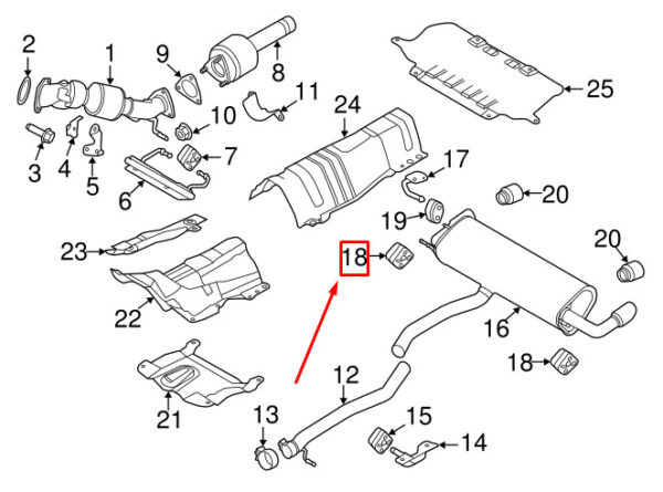 LR017444 - LR RANGE ROVER VELAR L560 Exhaust Mount Insulator LR017444 NEW REAL