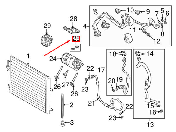 LR017931 - LAND ROVER FREELANDER L359 A / C Compressor Sealing Set LR017931 NEW GENUINE